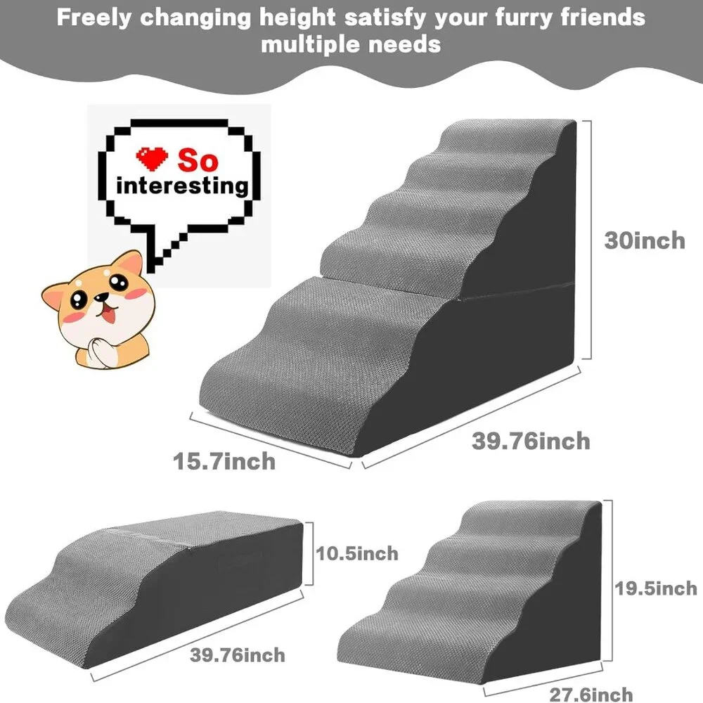 MALOROY Dog Stairs for High Beds 30-36 inches Tall,